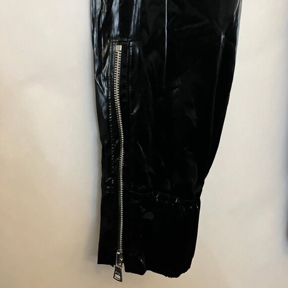 RtA Womens Harlan Pilot Pants XS Flux Black Faux Patent Leather Glossy NWT $325 - Picture 9 of 16